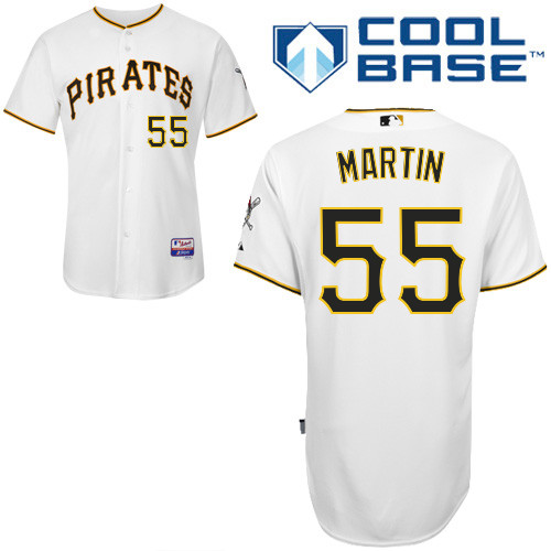 Russell Martin #55 MLB Jersey-Pittsburgh Pirates Men's Authentic Home White Cool Base Baseball Jersey
